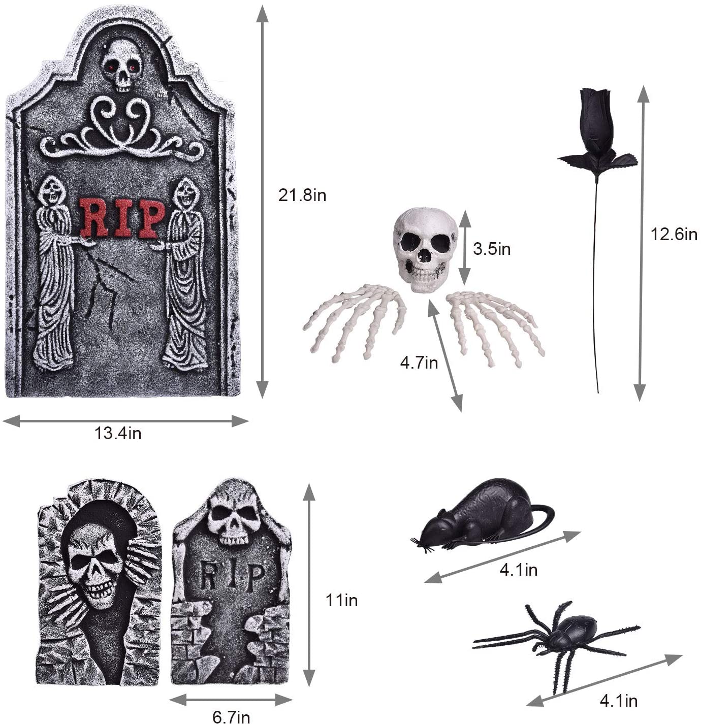 Nifti Nest 26 Pcs Halloween Decorations Graveyard Tombstones, Halloween Yard Decorations, Home Outdoor Party Favors