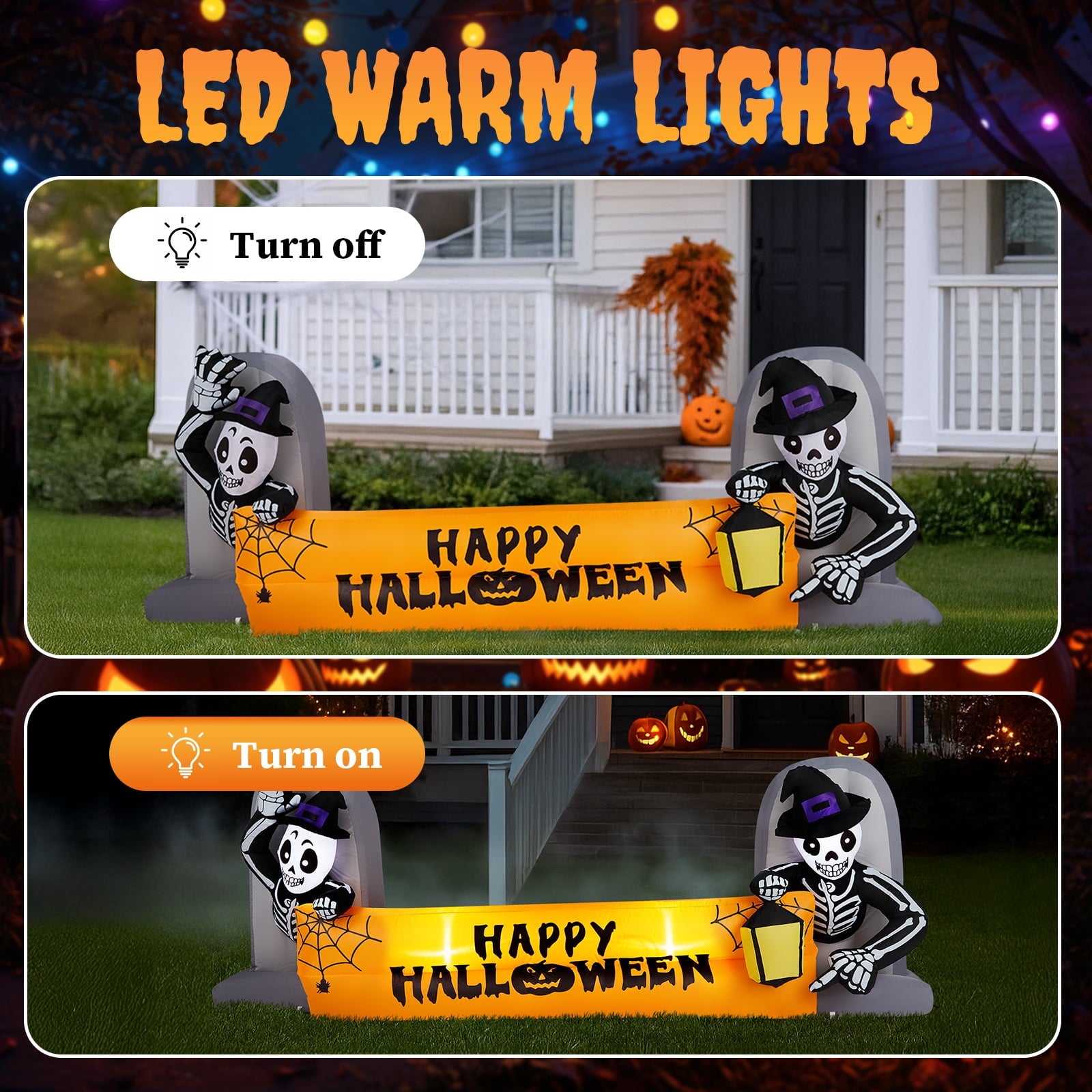 10' Halloween Inflatables Outdoor Halloween Tomb Decoration Banner Blow up Decor