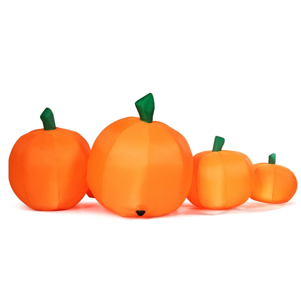 Gymax 7.5ft Inflatable Halloween Pumpkins Set 7 Pumpkins Patch w/ Energy-saving LED & Adapter