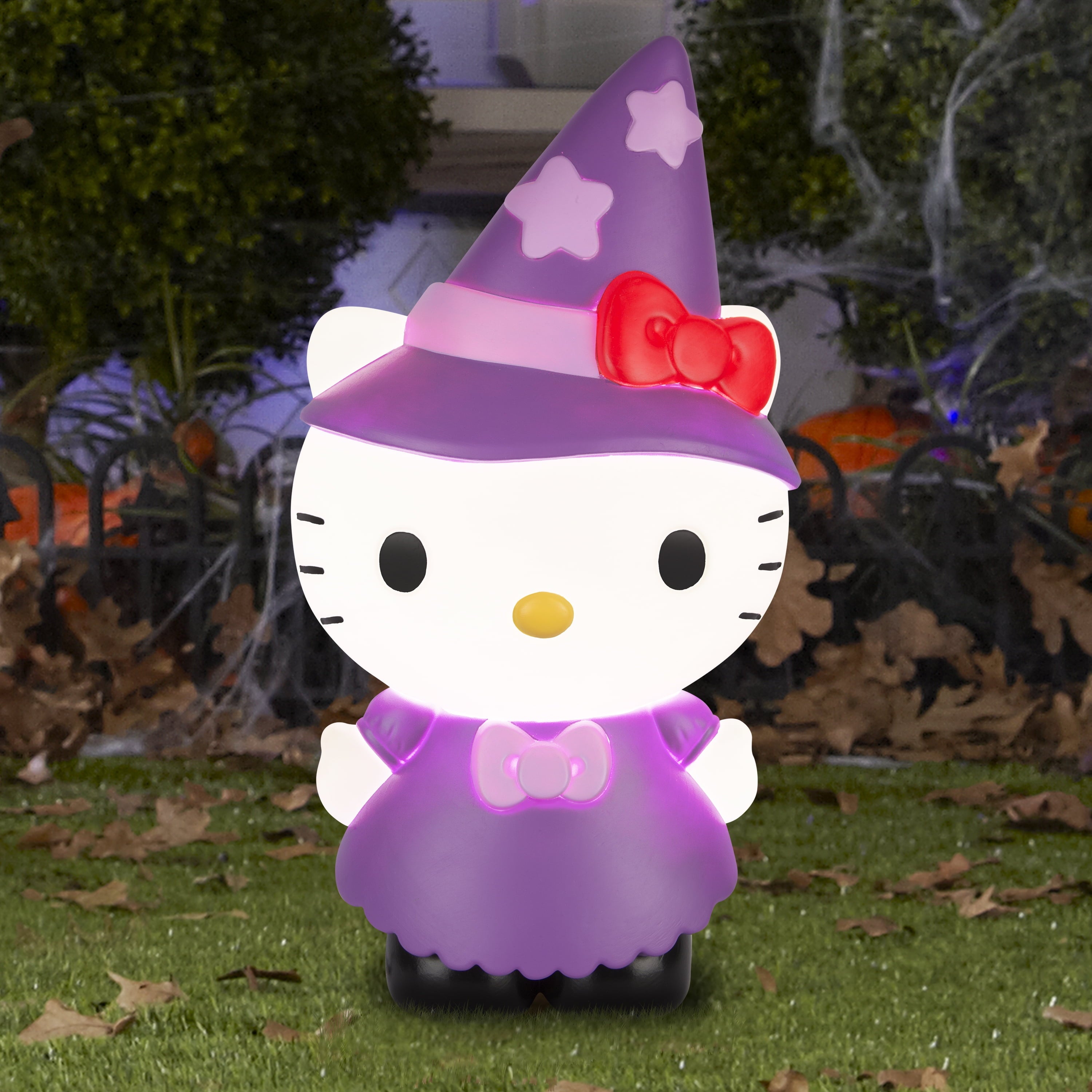 Hello Kitty Halloween Multicolor Lighted Blow Mold Outdoor Decoration