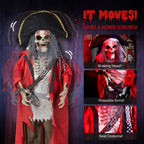 6.3FT Halloween Animatronic Pirate Standing Pirate The Sound Activated Halloween Prop
