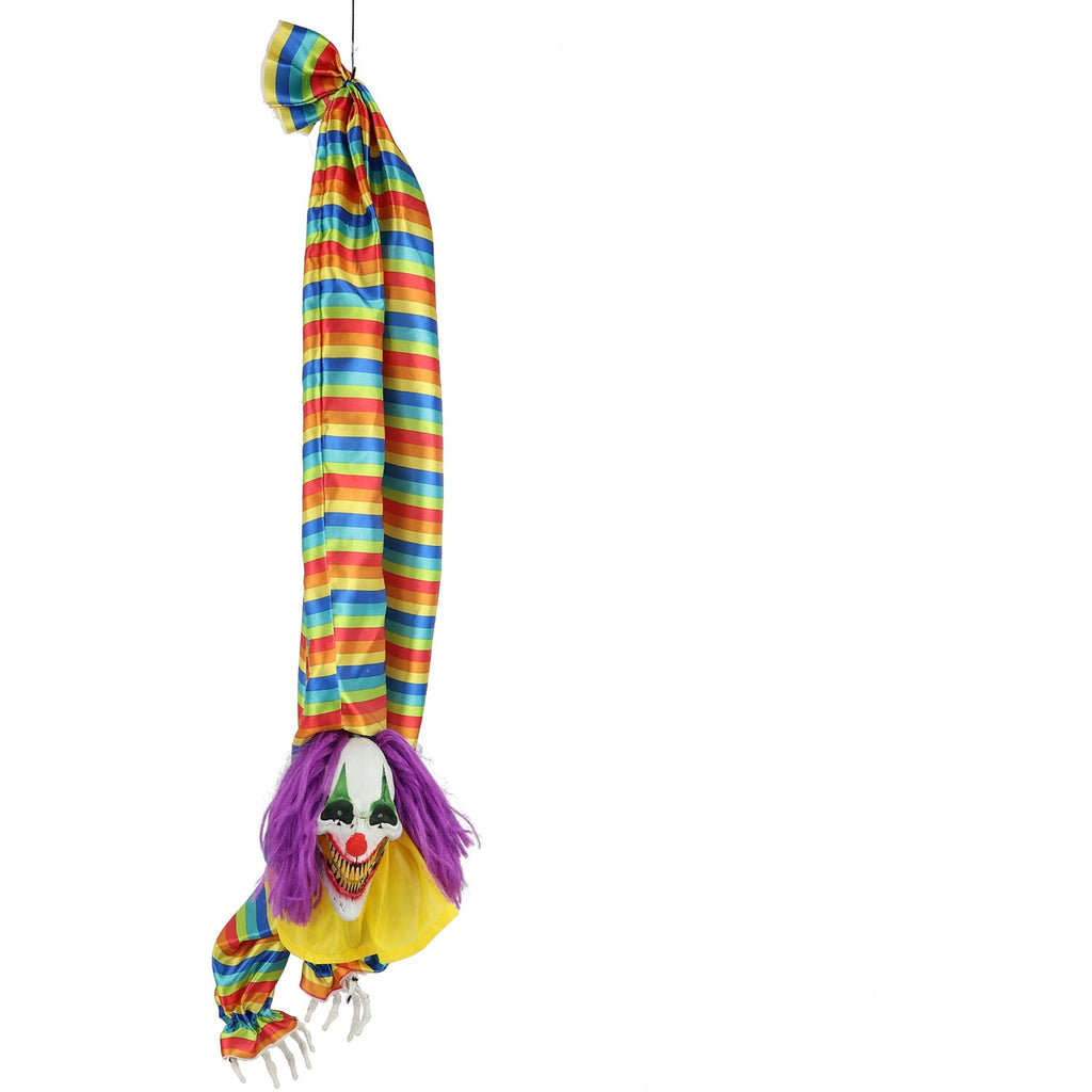 47 in Animatronic Hanging Upside Down Clown with Lights and Sound, Halloween Decoration, HHCLOWN-39HLSA