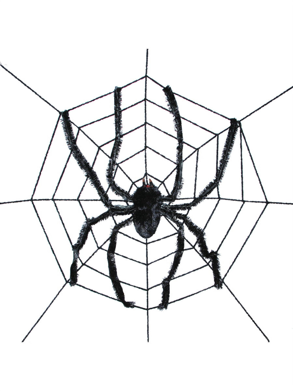 Sunstar Spider Web with Spider Halloween Decoration - 8 ft