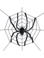Sunstar Spider Web with Spider Halloween Decoration - 8 ft