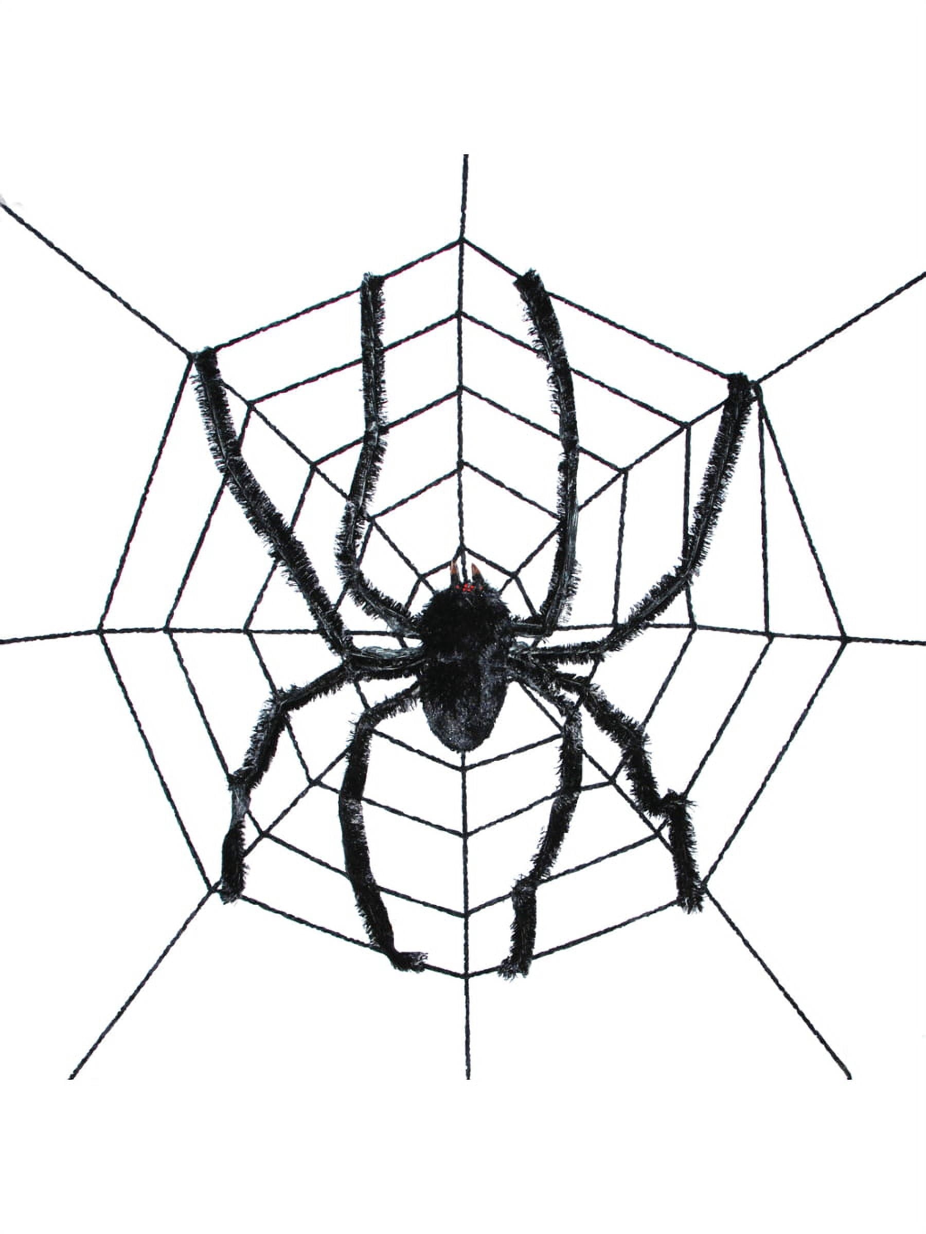 Sunstar Spider Web with Spider Halloween Decoration - 8 ft