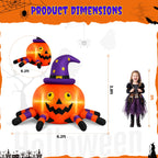6.2FT Halloween Inflatable Decorations Pumpkin Spider with LED Lights, Halloween Blow Ups for Yard Party