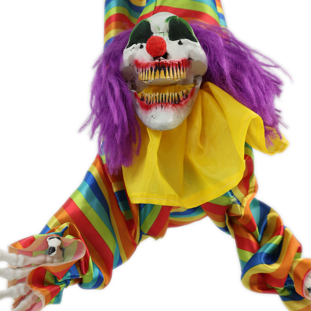 47 in Animatronic Hanging Upside Down Clown with Lights and Sound, Halloween Decoration, HHCLOWN-39HLSA