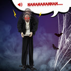 5ft Waiter Animated Halloween Decoration Creepy Halloween Animatronics Waiters w/ Pre-Recorded Screaming