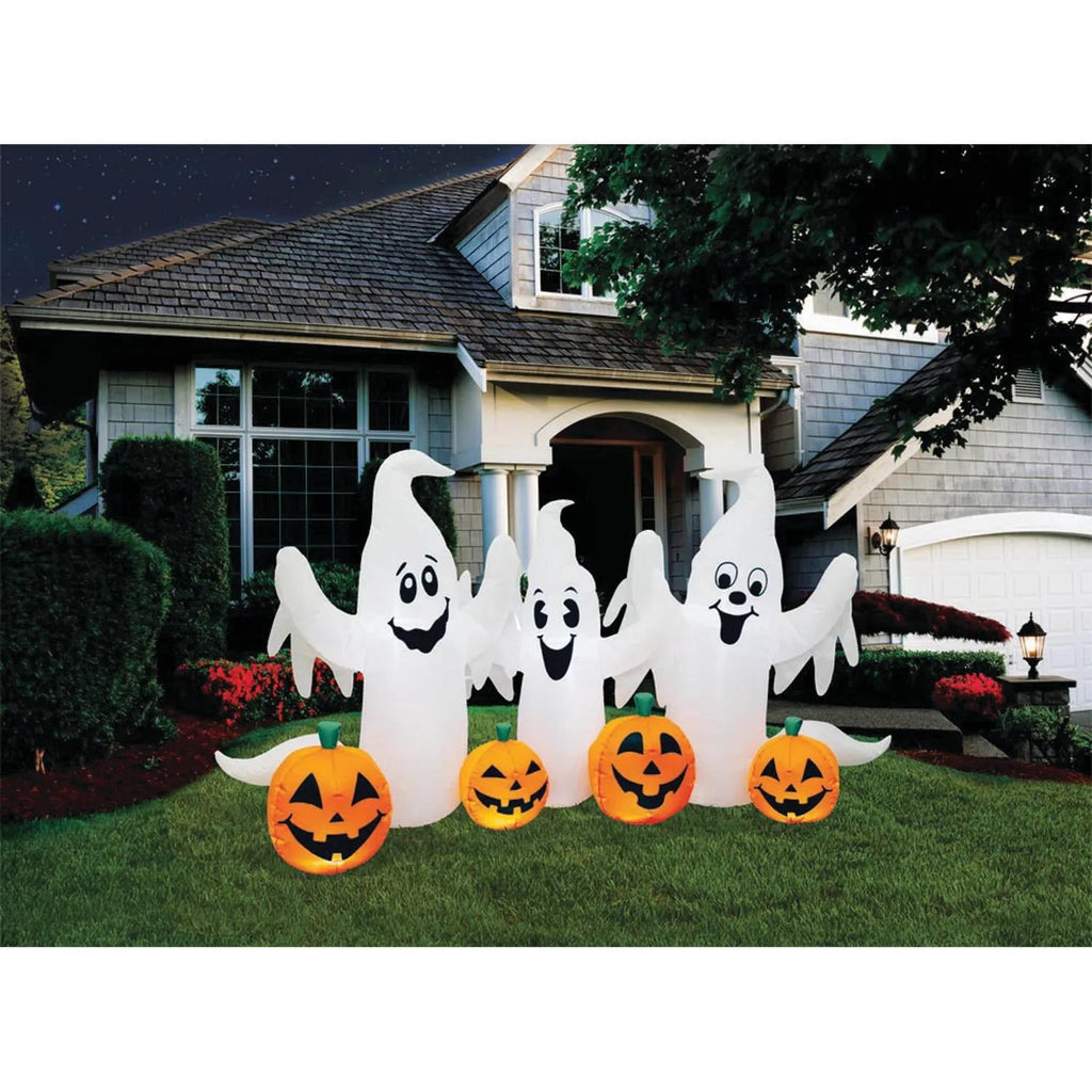 8 ft Inflatable Ghosts with Pumpkin Decoration