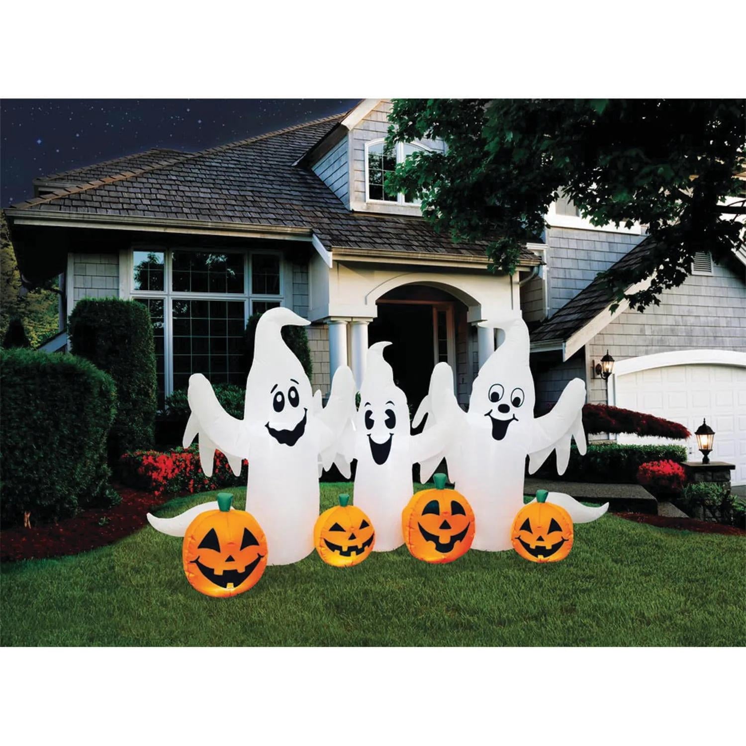 8 ft Inflatable Ghosts with Pumpkin Decoration