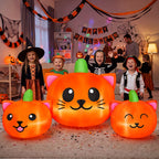6.2FT Halloween Inflatable Pumpkin Cat Outdoor Decorations, Halloween Blow Ups with Lights for Party, Yard