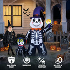 Halloween Inflatables Decorations Skeleton and Dog, Halloween Blow ups Yard Decorations Outdoor for Garden Lawn