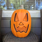 16in Pre-lit Halloween Pumpkin Jack O' Lantern with Bulbs for Porch, Front Door, Fireplace, Outdoor Decor