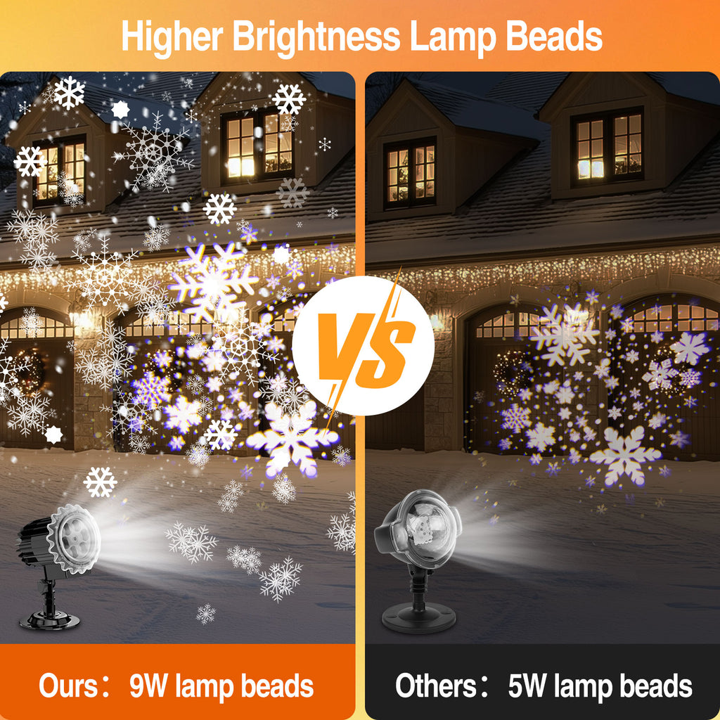 Outdoor high brightness snowflake projection light, holiday decoration ambient light, Christmas Halloween laser light, light show, waterproof function, indoor home, Christmas, wedding Mother's Day