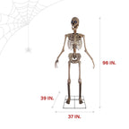 8 ft Tall Motion-Activated Towering Skeleton, Premium Talking Halloween Animatronic Decoration, Plug-In, HHTWRSKEL-2FLSA