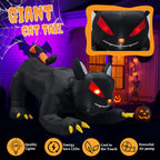 6.5FT Halloween Inflatable Black Cat, Blow Up Yard Decoration with Shakable Head & LED Lights, Large Halloween Decor for Yard, Party, Garden