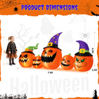 (2 pack) 8FT Halloween Inflatable Pumpkins Blow ups Outdoor Decorations, Five Pumpkins with LED Lights for Party Yard