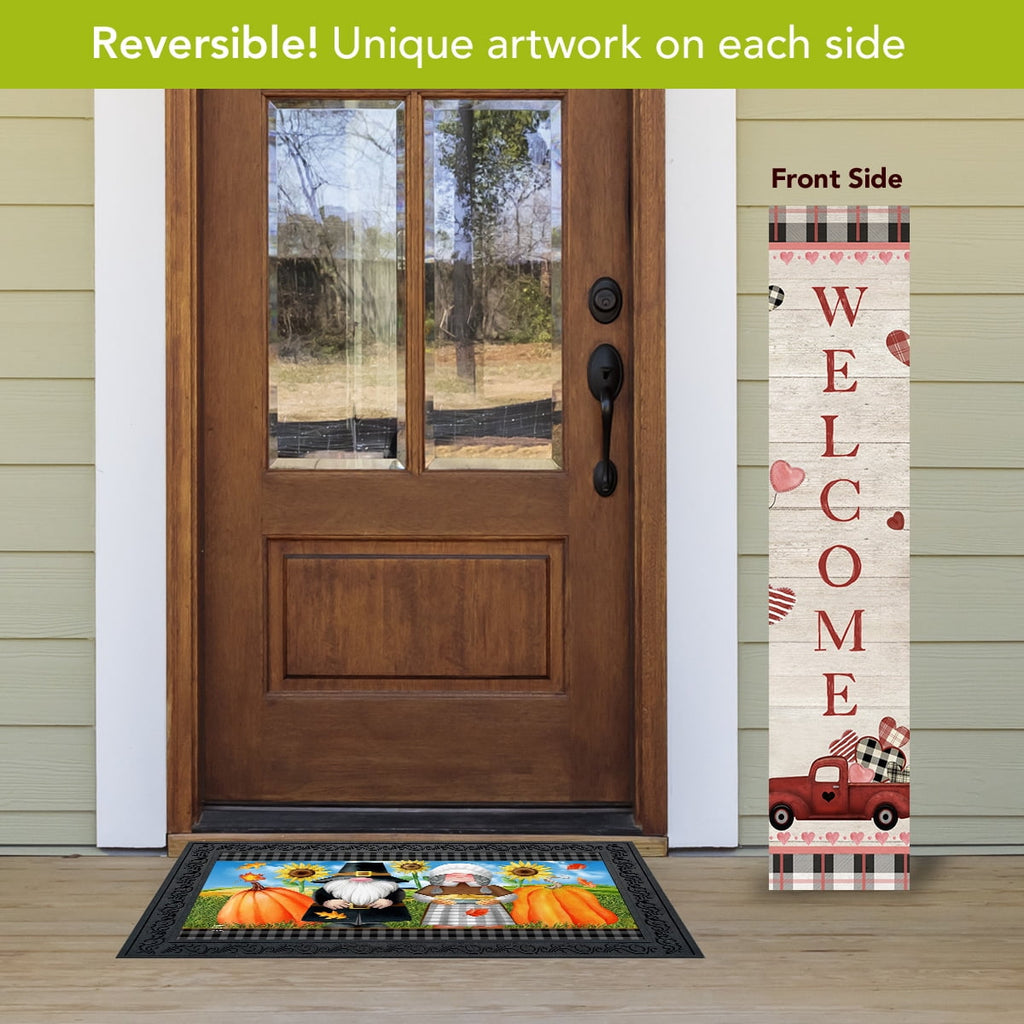 Briarwood Lane Valentine's Double Sided Reversible Pine Porch Leaner 47x9.5 Holiday Pickup Trucks For Valentine's Porch Leaner
