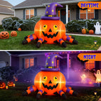 6.2FT Halloween Inflatable Decorations Pumpkin Spider with LED Lights, Halloween Blow Ups for Yard Party
