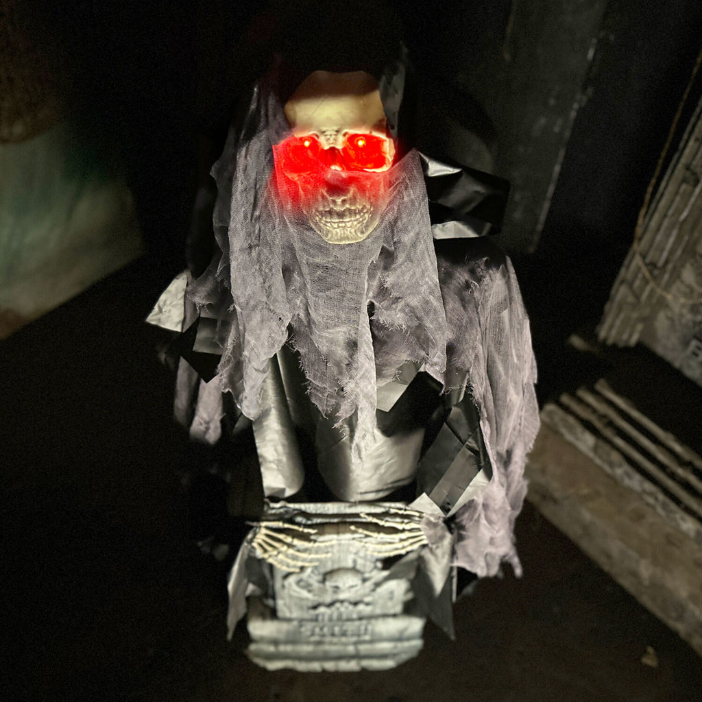 3 ft Touch-Activated Rising Reaper with Tombstone Halloween Accessory, HHRPRTOMB-2FLSA
