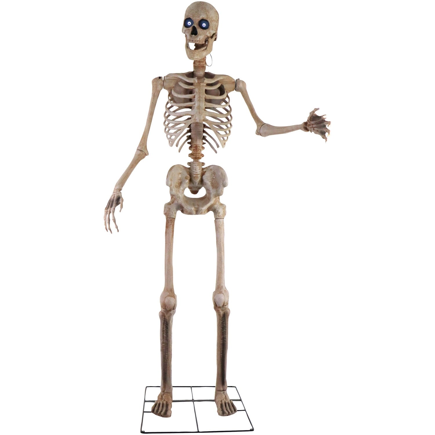 8 ft Tall Motion-Activated Towering Skeleton, Premium Talking Halloween Animatronic Decoration, Plug-In, HHTWRSKEL-2FLSA