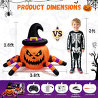 (2 pack) 2.6ft Remote Control Halloween Inflatable with Music Lights,Pumpkin Spider Car Blow ups Rc Car,Indoor Outdoor Decorations