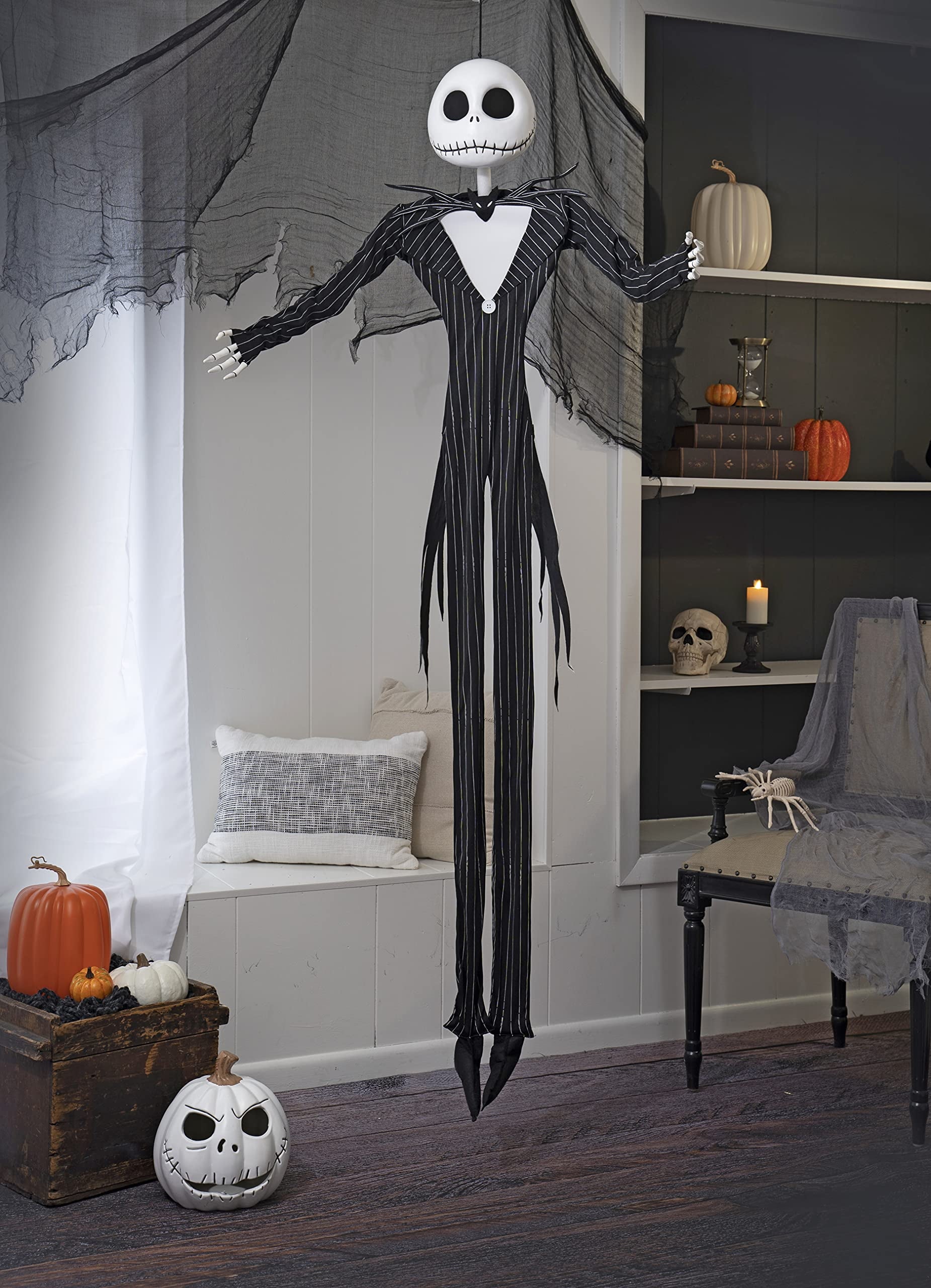 USA Jack Skellington Hanging Prop Halloween Decoration - 4 ft