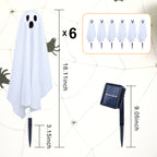 Halloween Decorations Outdoor, 6 pack Light up Spooky Ghosts with 8 Modes LED Light - Scary Standing Ghosts Decor for Front Door Porch Yard Home Party