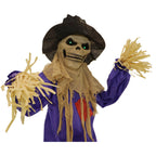 6 ft Standing Halloween Scarecrow Yard Decoration with LED Green Eyes, HHSCR-5FLS