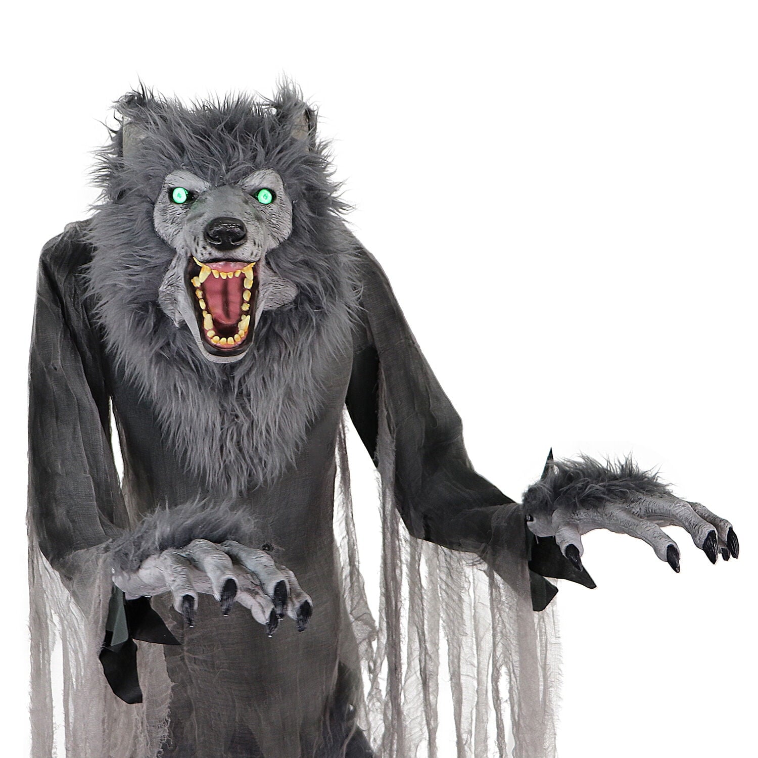 7 ft Tall Motion-Activated Towering Werewolf, Premium Halloween Animatronic, Plug-In, HHTWRWOLF-1FLSA