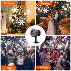 Outdoor high brightness snowflake projection light, holiday decoration ambient light, Christmas Halloween laser light, light show, waterproof function, indoor home, Christmas, wedding Mother's Day