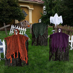 Nifti Nest Halloween Skeleton, 3 Pcs Ghost Decorations, Halloween Props, Halloween Yard Decorations, Black,Green,Red