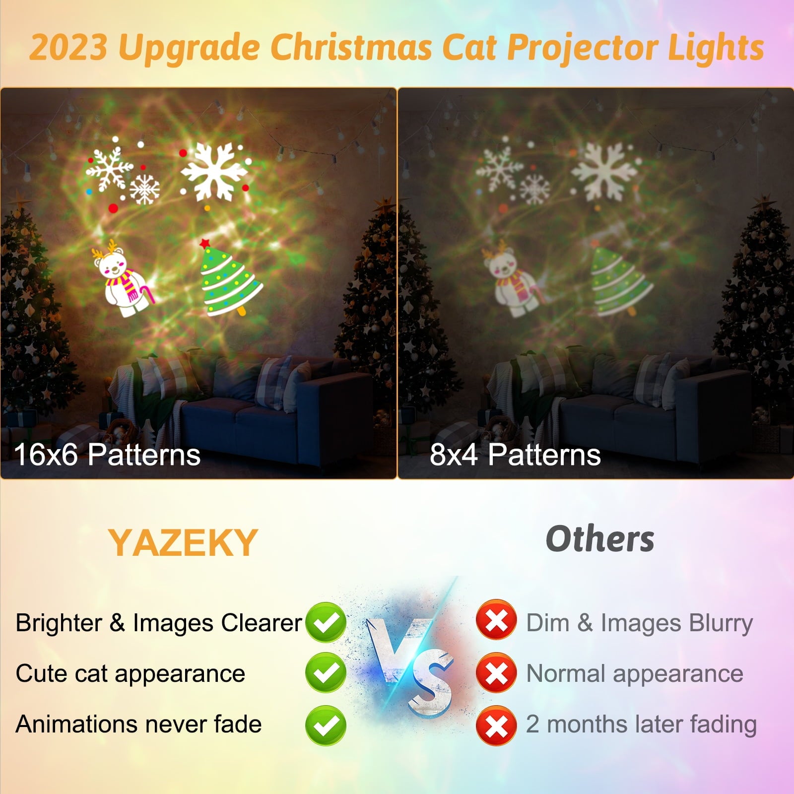 Outdoor HD projector light, remote control 16 switchable modes, Christmas Halloween celebrations, birthdays, weddings and parties, waterproof light show