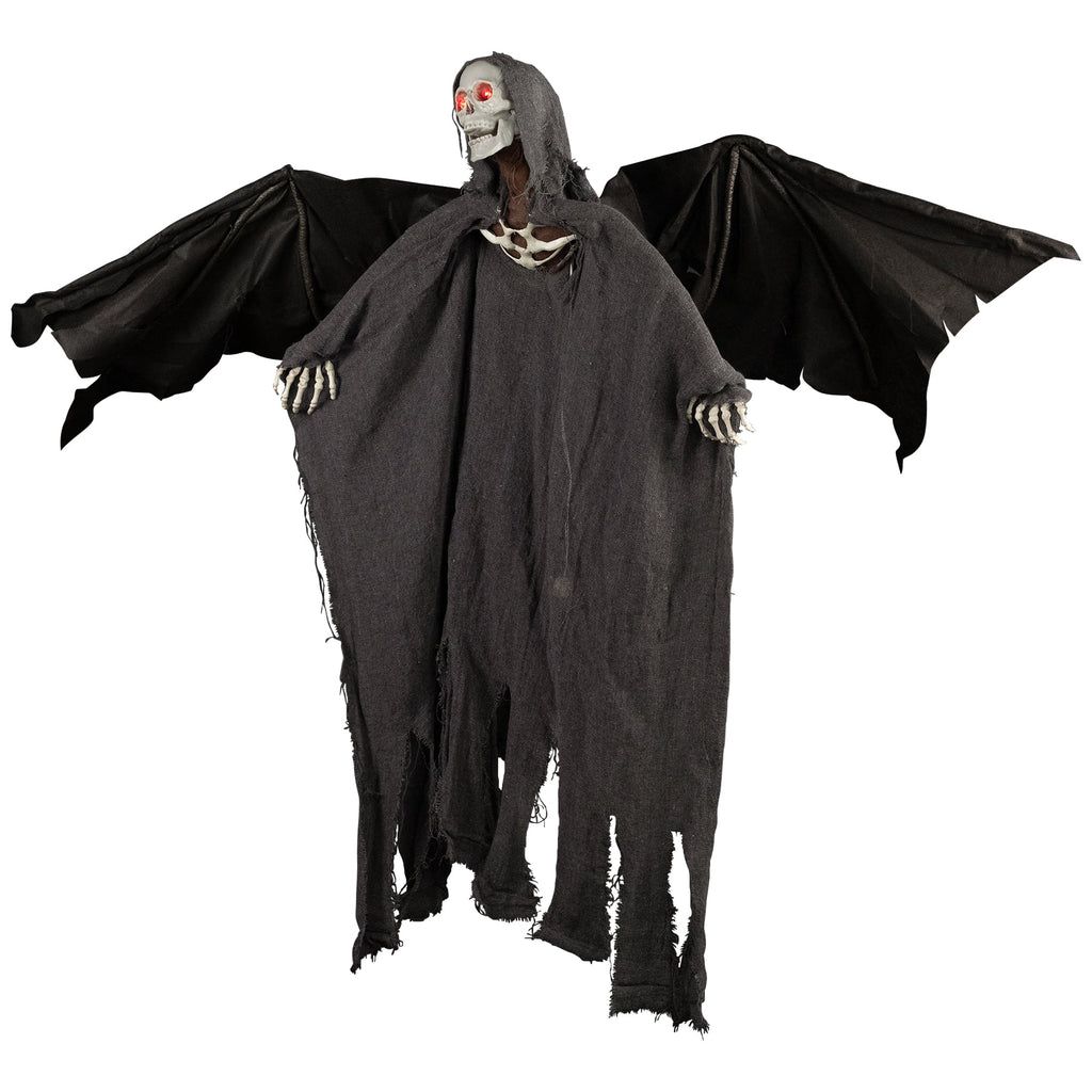 LED Lighted Animated Winged Grim Reaper Halloween Decoration - 50"