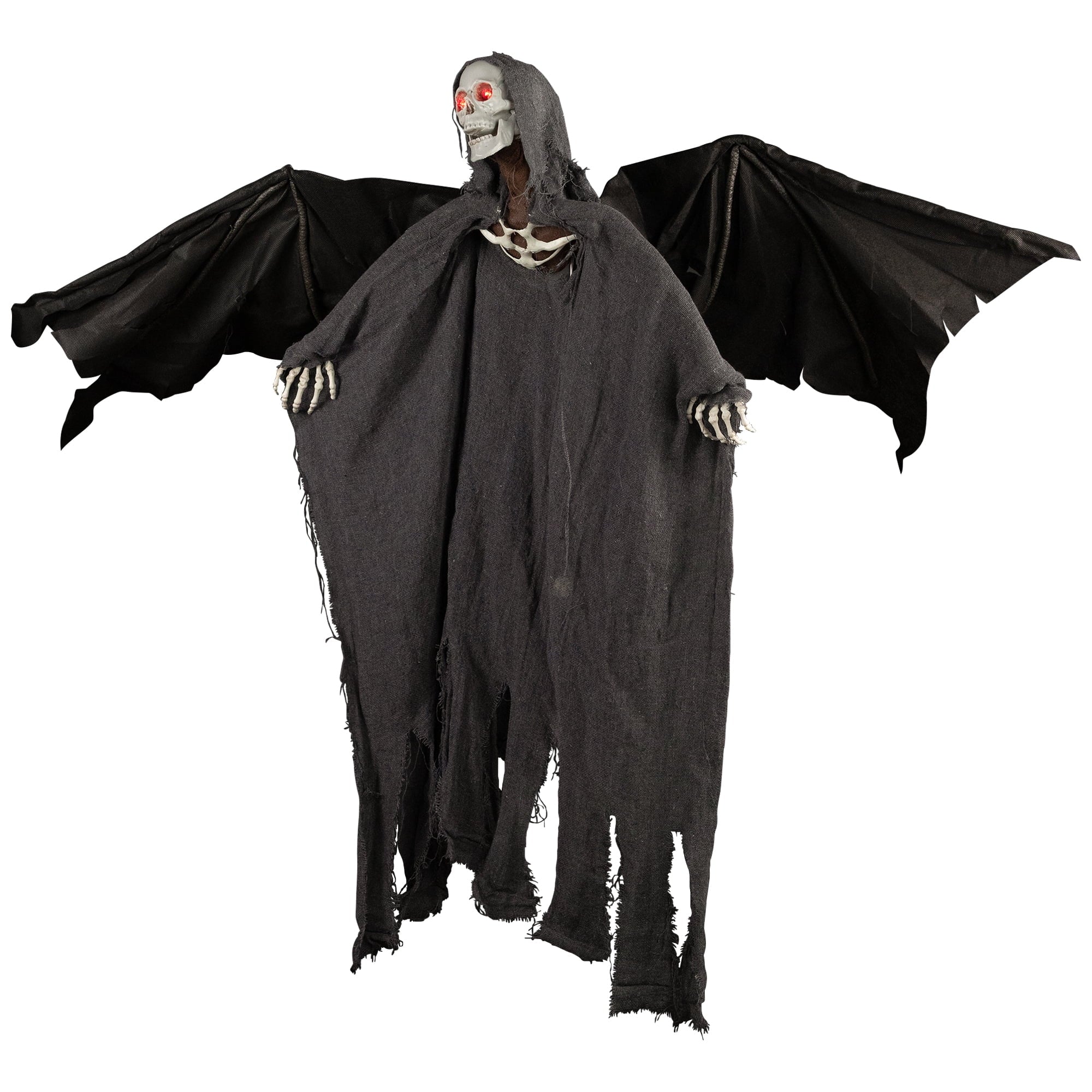 LED Lighted Animated Winged Grim Reaper Halloween Decoration - 50"