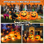 8 FT Halloween Inflatables Pumpkin,7 Pumpkins Halloween Outdoor Decoration with Built-in LED Lights,Halloween Blow Ups for Yard, Lawn, Garden Decor