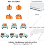 Big Dot of Happiness Happy Fall Truck - Lawn Decorations - Outdoor Harvest Pumpkin Party Yard Decorations - 10 Piece