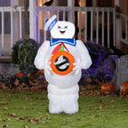 42 Airblown Blowup Inflatable Ghostbusters Stay Puft Marshmallow Man with Jack-O-Lantern Halloween Outdoor Yard Decoration