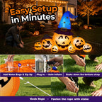 8.7ft Long Halloween Inflatable Pumpkin Decoration with Built-in LED Lights, Large Outdoor Blow-Up Yard Decor for Lawn, Garden, Porch, Haunted House and Halloween Party