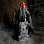 3 ft Touch-Activated Rising Reaper with Tombstone Halloween Accessory, HHRPRTOMB-2FLSA