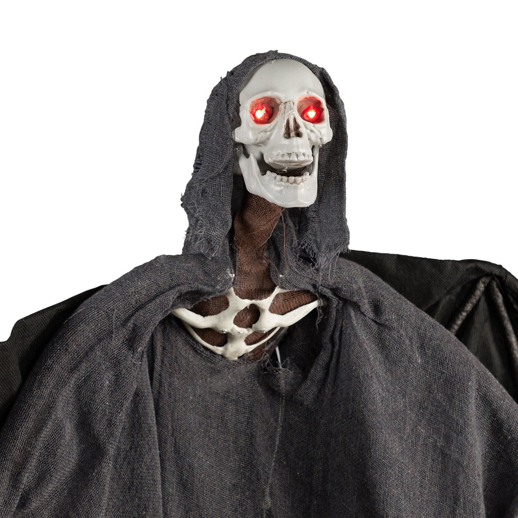 LED Lighted Animated Winged Grim Reaper Halloween Decoration - 50"