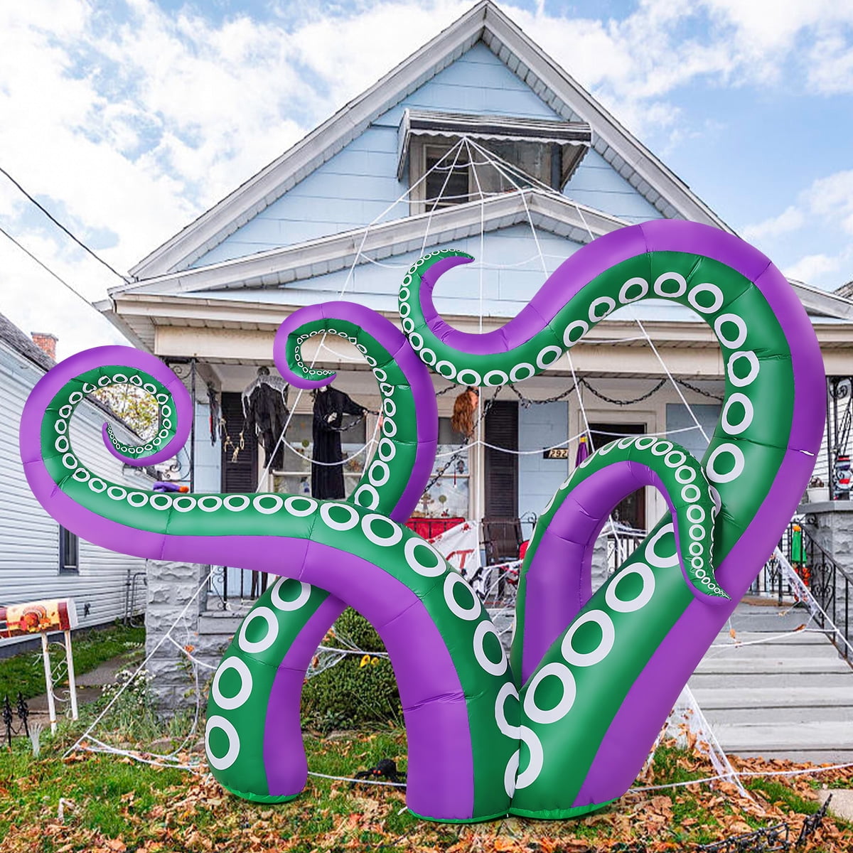 Halloween Inflatables 7.2 FT Octopus Tentacles Inflatable with Built-in LEDs, Halloween Inflatable Octopus Blow Up Octopus Tentacles, Outdoor Halloween Decorations Clearance for Holiday Party