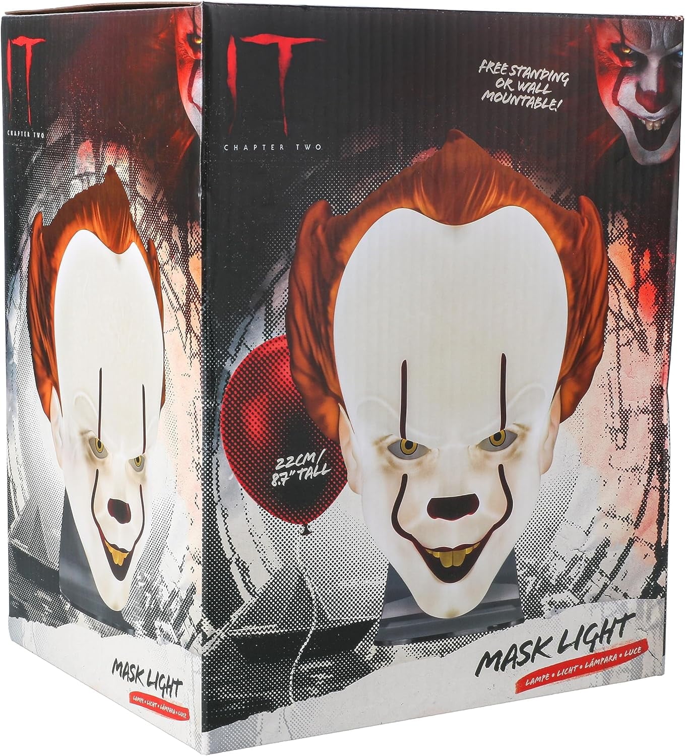 Paladone Halloween White Pennywise Mask, 15.5" x 18.2"