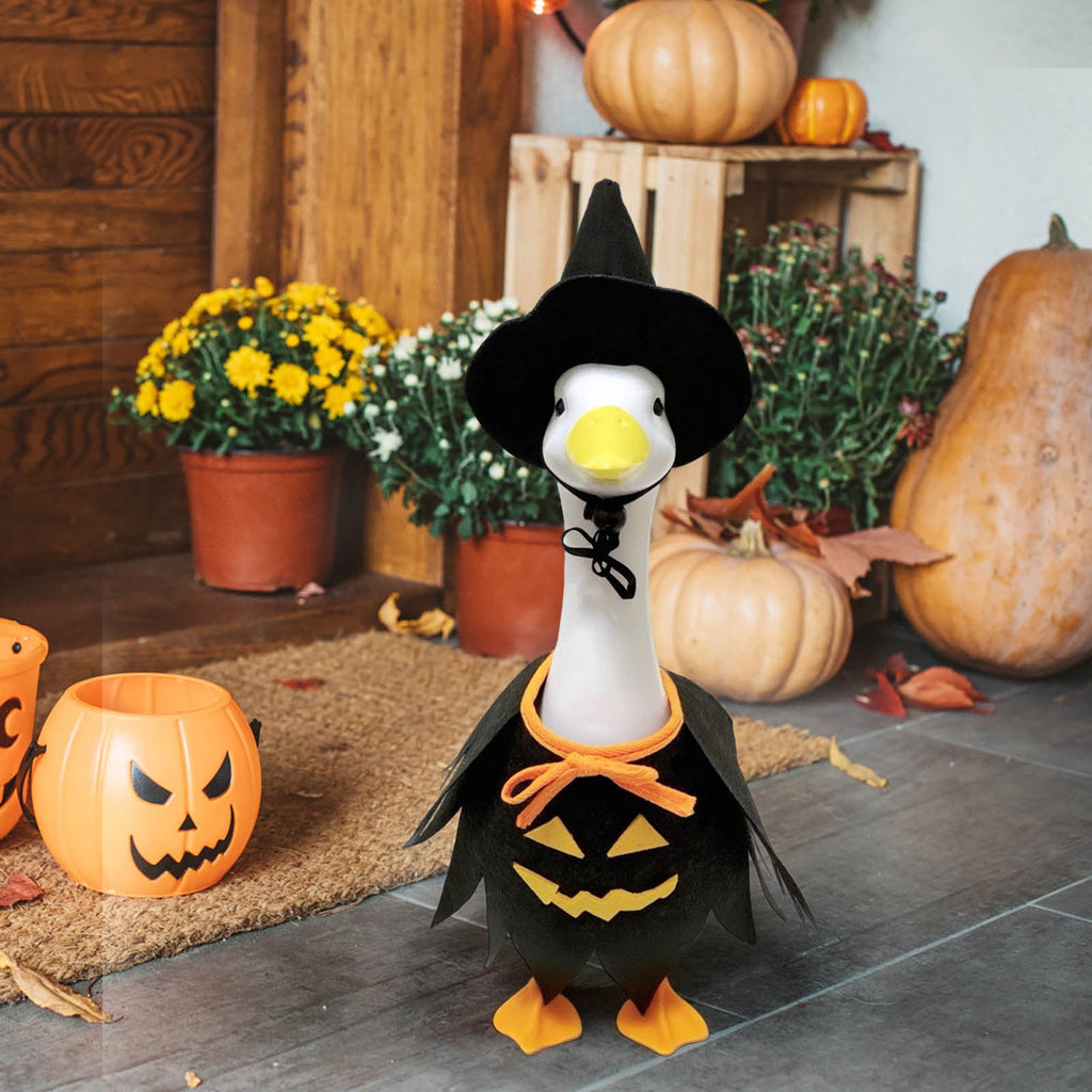 Goose Outfits for 23/17'' Lawn Goose Statue Birthday Halloween Christmas Fall Lawn Goose Clothing Costume Porch Goose Wigs for Outdoor Garden Yard Decor, Halloween Patio Decor