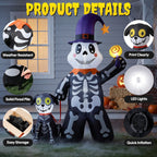 Halloween Inflatables Decorations Skeleton and Dog, Halloween Blow ups Yard Decorations Outdoor for Garden Lawn