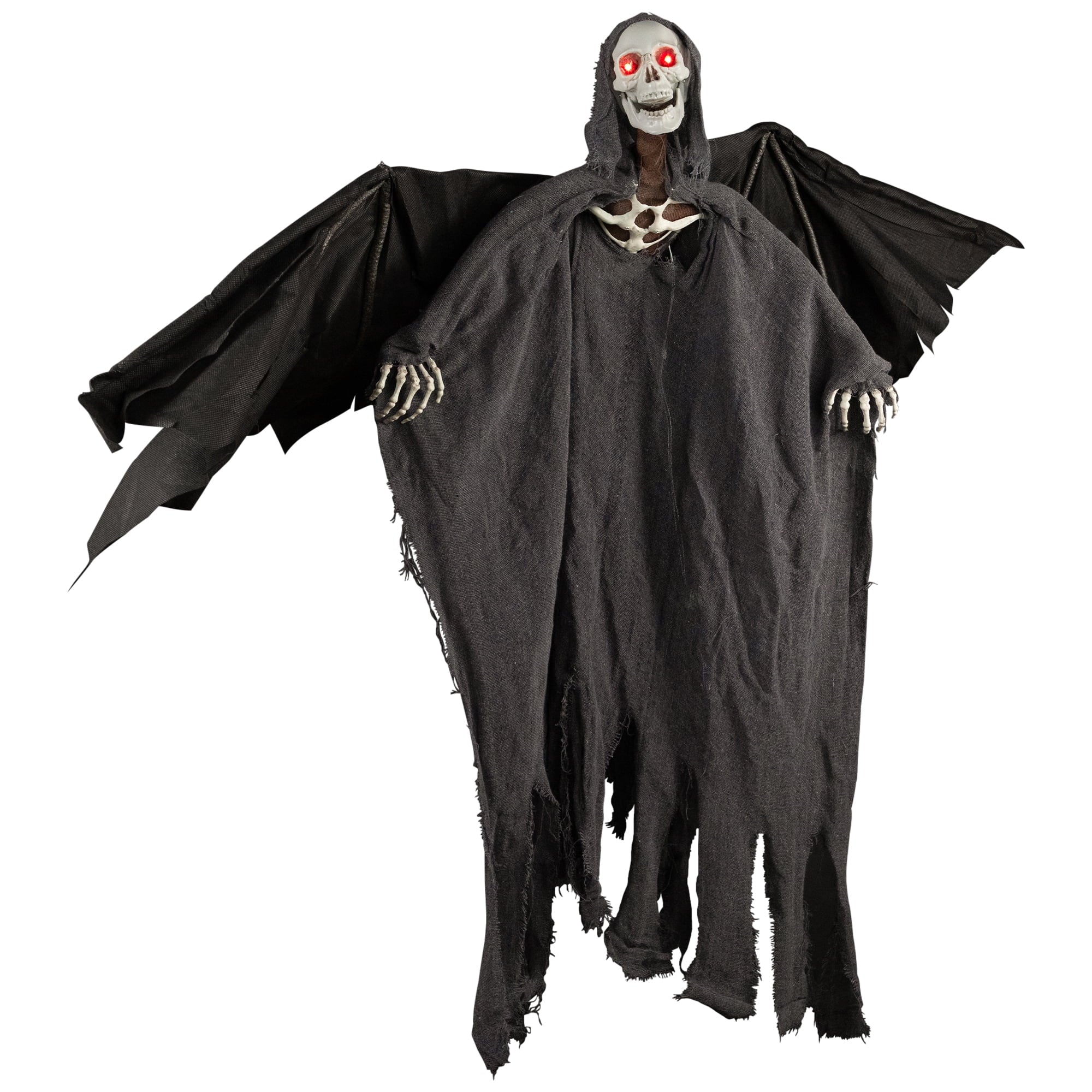LED Lighted Animated Winged Grim Reaper Halloween Decoration - 50"