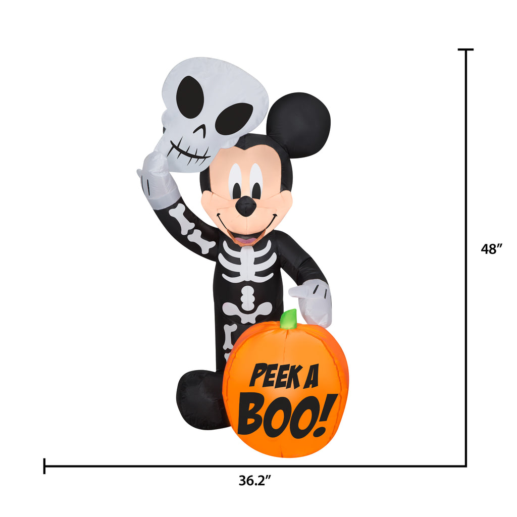 Airblown Inflatables 4FT Tall Halloween Inflatable Disney Mickey Mouse with Pumpkin