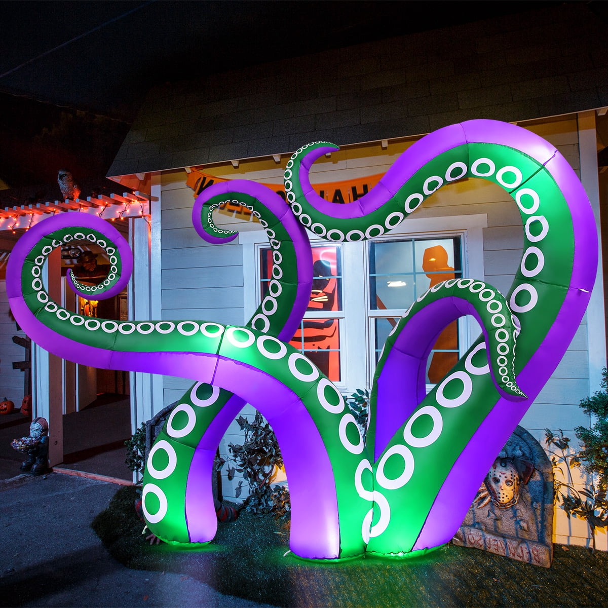 Halloween Inflatables 7.2 FT Octopus Tentacles Inflatable with Built-in LEDs, Halloween Inflatable Octopus Blow Up Octopus Tentacles, Outdoor Halloween Decorations Clearance for Holiday Party
