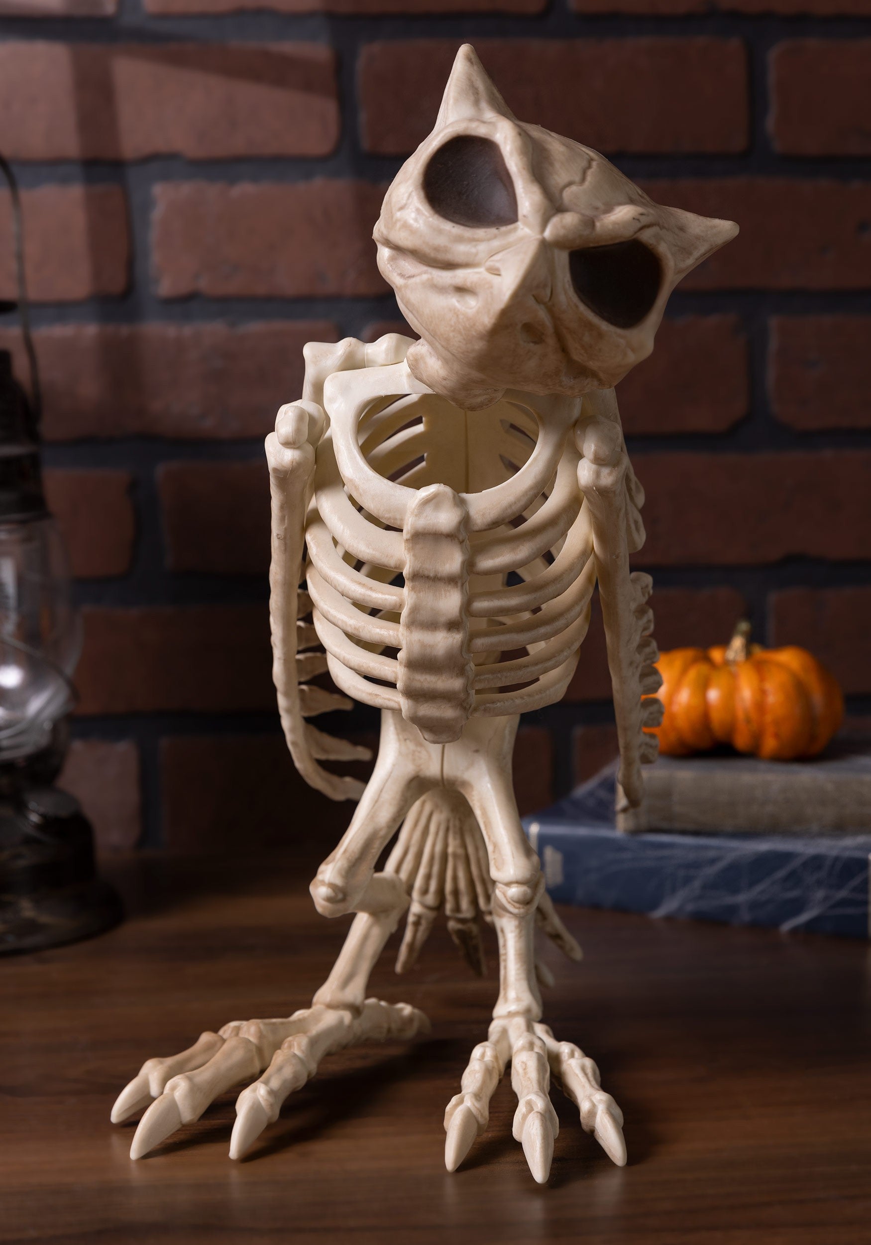USA Owl Skeleton Halloween Decoration - 13.5 in