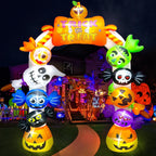 10FT Inflatable Candy Ghost Pumpkin Archway with Built-in Lights  Giant Outdoor Yard & Garden Decoration for Halloween, Indoor/Outdoor Use